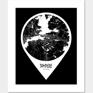 Tampere, Finland City Map - Travel Pin Posters and Art